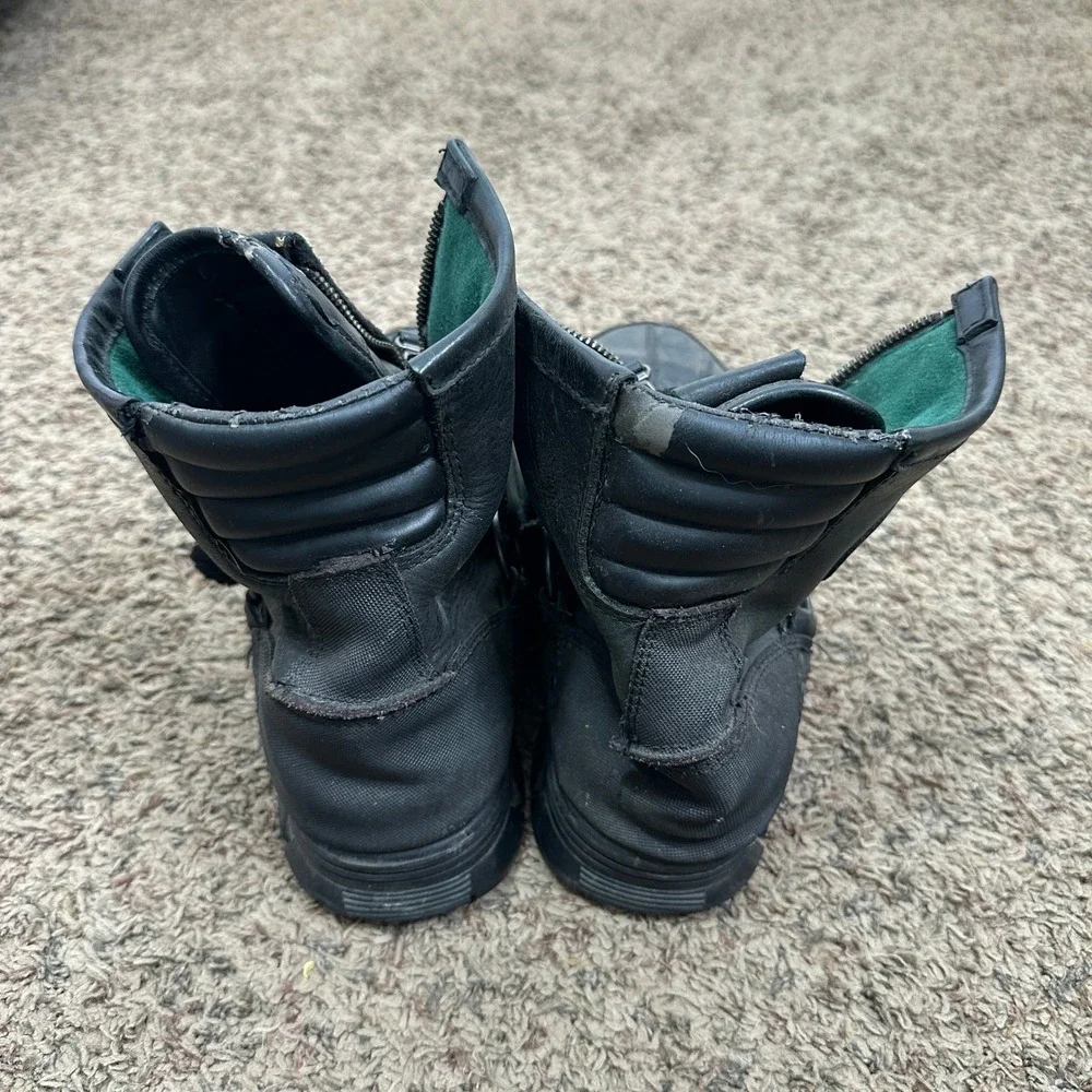 Polo Ralph Lauren Conquest Hi III Mens Black Leather Zip Up Duck Boots READ